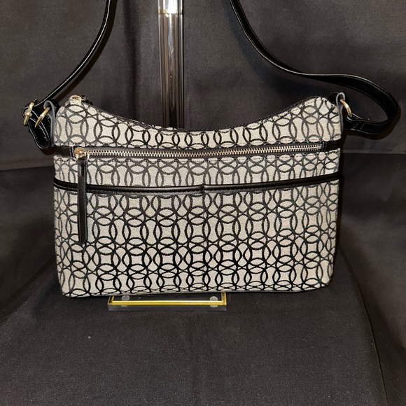 Handbags - Hallie Crossbody Handbag in Black/Beige Jacquard